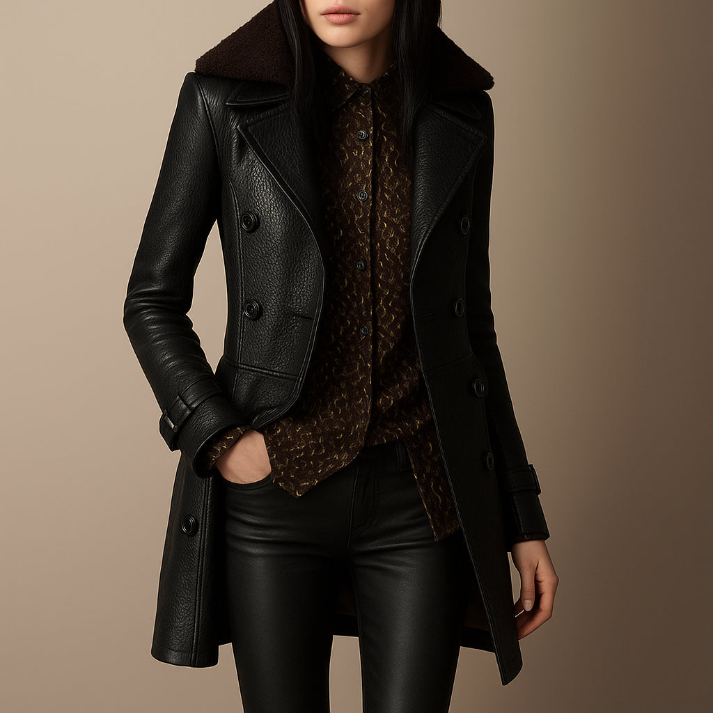 Maya - Manteau Cuir Élégant