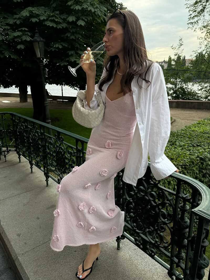 Vérae |  Robe longue avec des roses